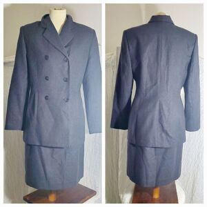 Amanda Smith VTG 100% Wool 2 Piece Suit Set Size 12